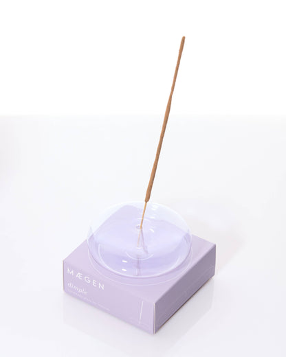 Dimple - Hand Blown Glass Incense Holder Lavender